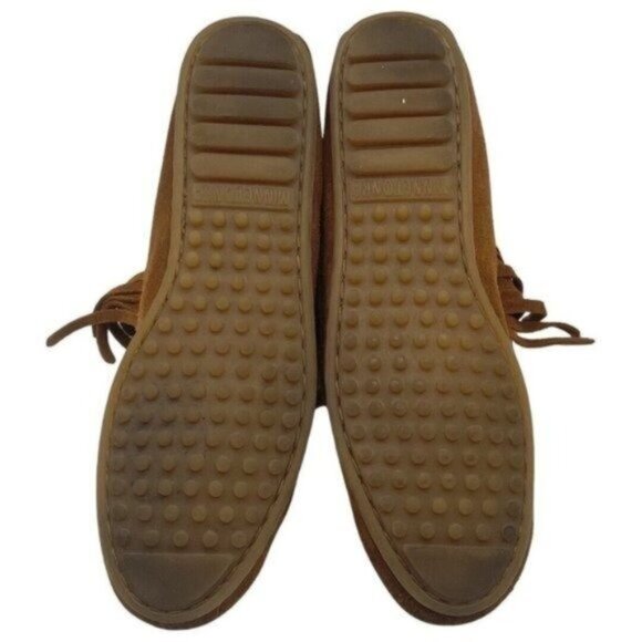 Minnetonka Brown Suede Fringe Lace Up Ankle Bootie Size 6 - Picture 7 of 9